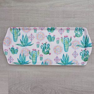 New Kensie Home Pink Cactus Southwestern Print Melamine Tray